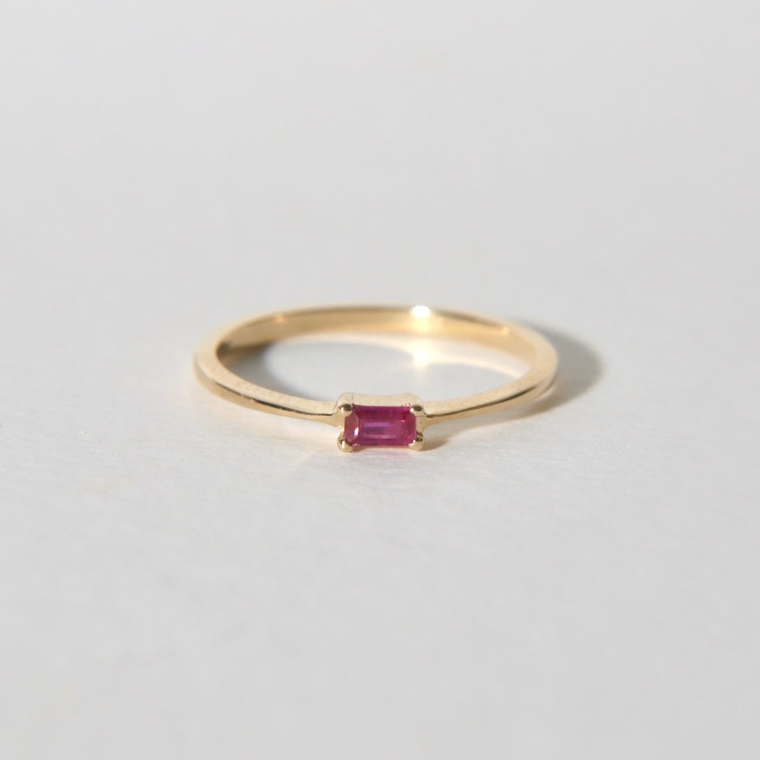 Mini Pristina Baguette Ruby Ring