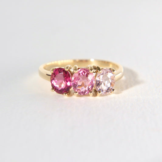 Triple Gems Ring | ombré customisation