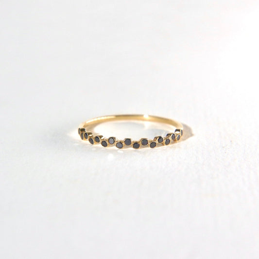 Serrated Black Diamond Ring