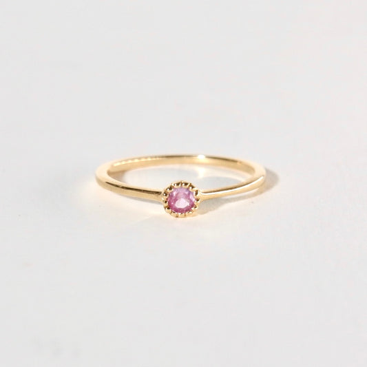 Single Pink Sapphire Clementine Ring