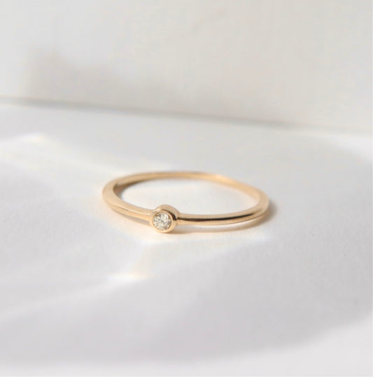 Dainty Single Diamond Ring