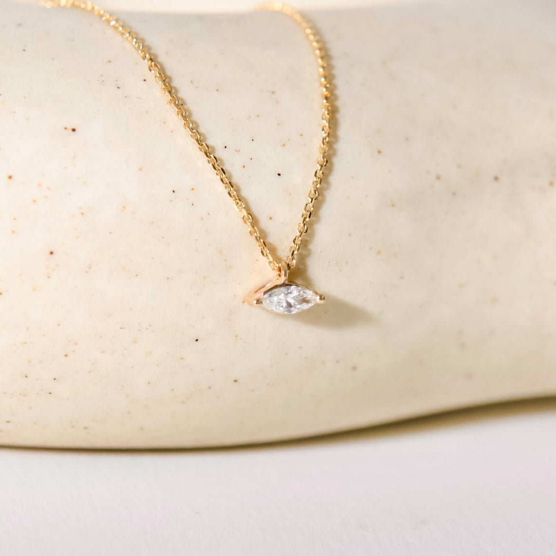 Marquise Diamond Pendant Necklace