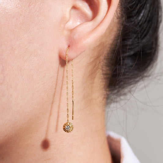 laetitia diamond drop earring, 9k gold